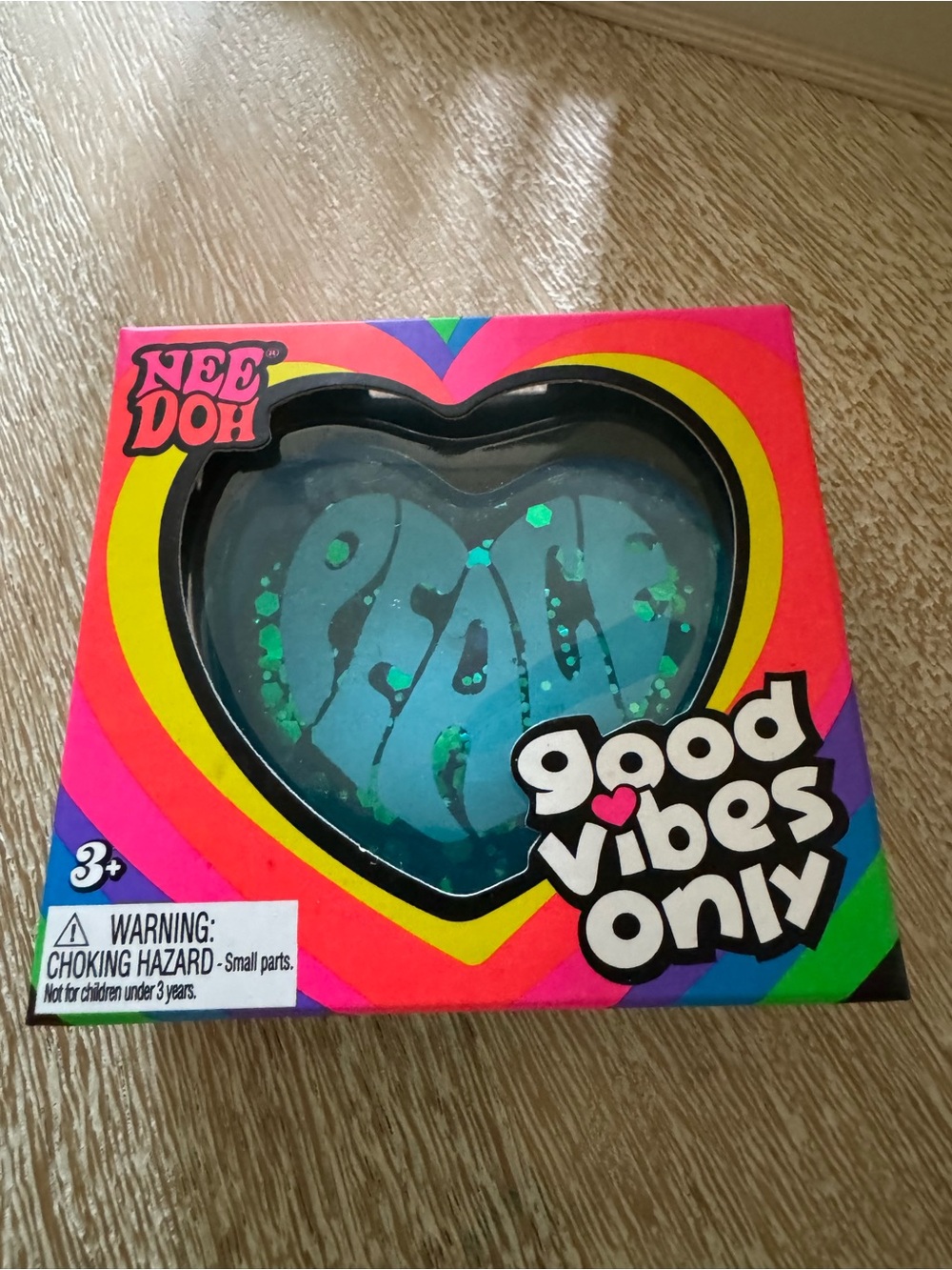 NeeDoh Good Vibes Only Heart Fidget Toy “ Peace “